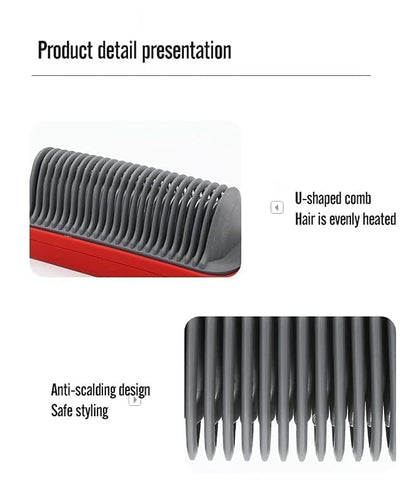 Hair Straightener, Comb For Women & Men, Hair Styler, Straightener Machine Brush/Ptc Heating Electric With 5 Temperature (Comb Hair Straightener)